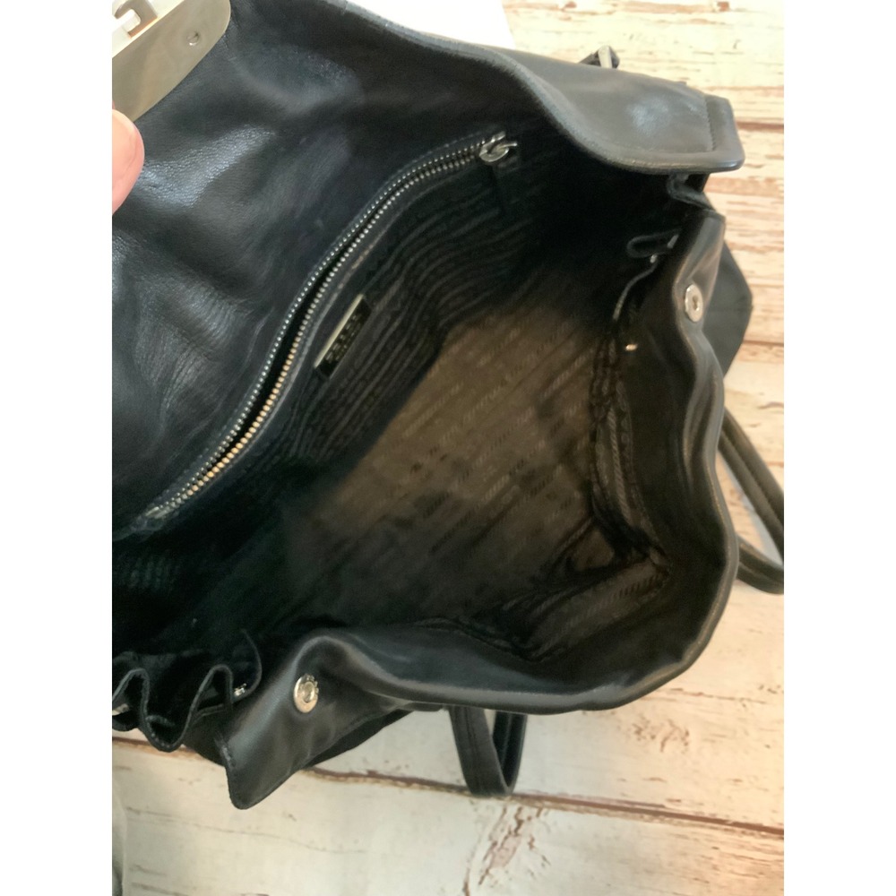 Prada Shopping Pattina Shoulder Bag Black Tessuto Nappa Leather BR3273 - Picture 5 of 6